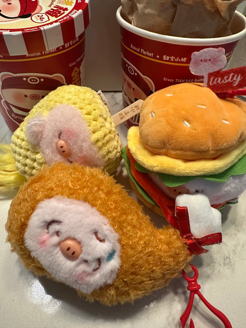 BF2024 - 3 Pote pig fast food plushies