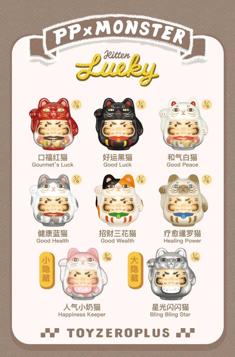 Toyzeroplus Lucky Cat PP Daruma Blind Box Series