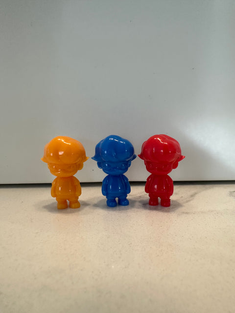 Sunday Claim Sale - Popmart Dimoo Solid colours yellow blue and red  Minis (3x clear colors set)