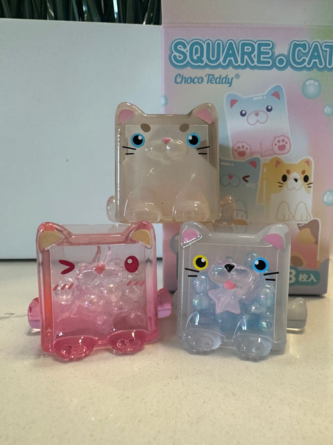 Sunday Claim Sale - NEW BIG square cats 3x random tricolour set 19