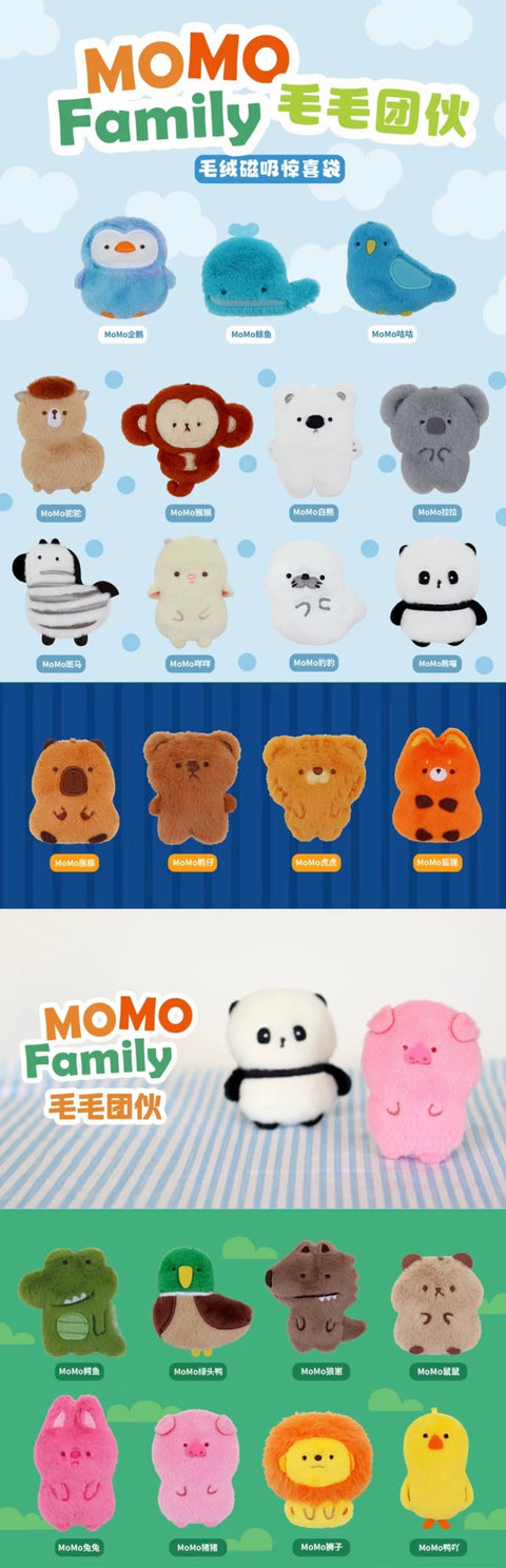 Momo Family Mini Plushie Magnetic Hanger Blind Bag Series