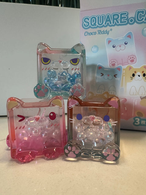 Sunday Claim Sale - NEW BIG square cats 3x Pinks and Blues Set 18